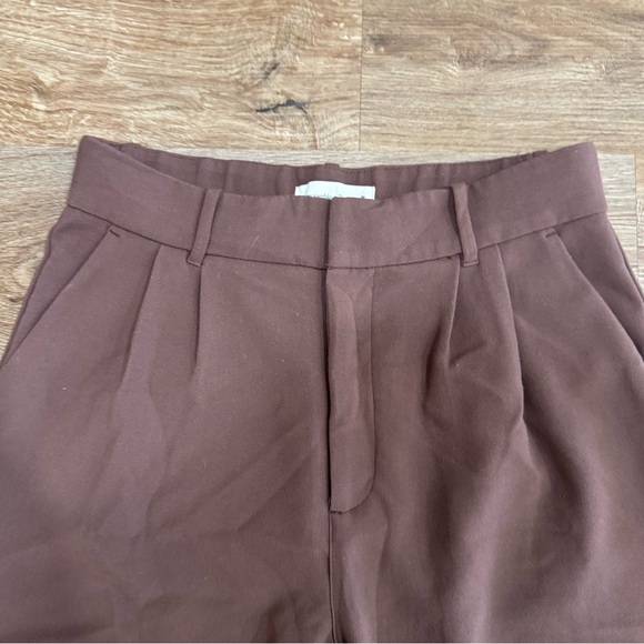 Abercrombie Tailored High Rise Wide Leg Pants Trousers Brown Size M LONG - Picture 7 of 8